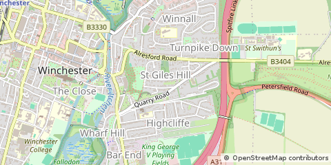 Map of Winchester, Hampshire