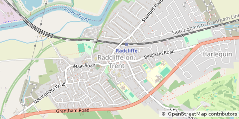 Map of Radcliffe on Trent, Nottinghamshire