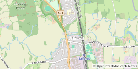 Map of Redhill, Surrey
