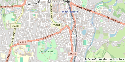 Map of Macclesfield, Cheshire