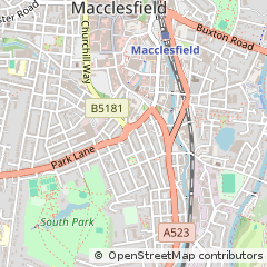 Map of Macclesfield, Cheshire