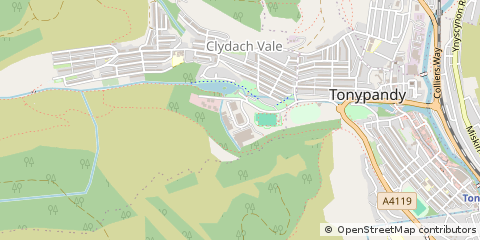 Map of Tonypandy, Rhondda Cynon Taff