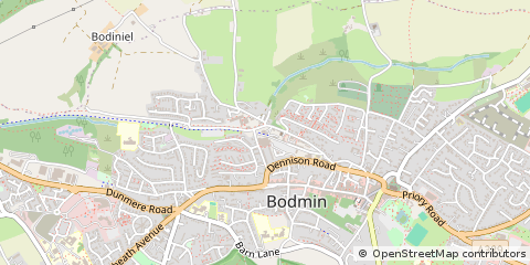 Map of Bodmin, Cornwall
