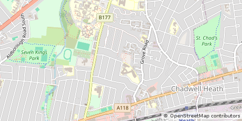 Map of Chadwell Heath, Essex