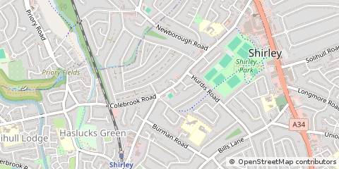 Map of Solihull, West Midlands