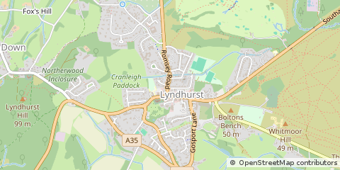 Map of Lyndhurst