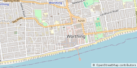 Map of Worthing, West Sussex