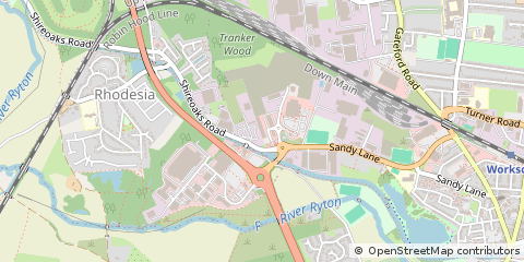 Map of Worksop, Nottinghamshire