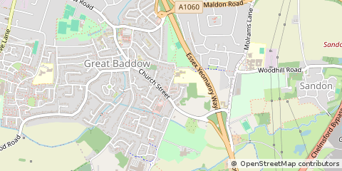 Map of Great Baddow, Essex