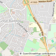 Map of Great Baddow, Essex