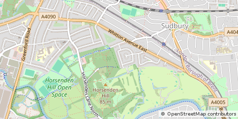 Map of Greenford, Middlesex