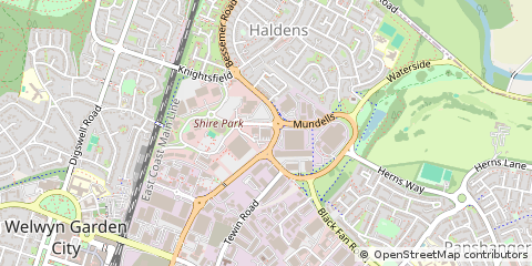 Map of Welwyn Garden City, Hertfordshire