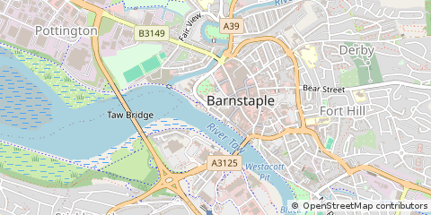 Map of Barnstaple, Devon