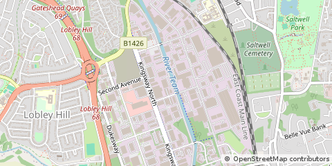 Map of Gateshead