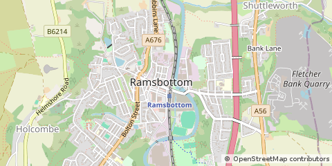 Map of Bury, Lancashire