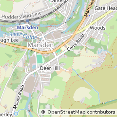 Map of Huddersfield, West Yorkshire
