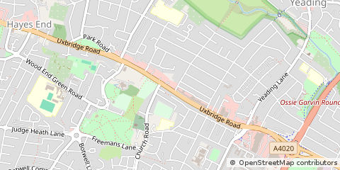Map of Hayes, Middlesex