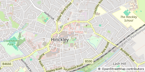 Map of Hinckley, Leicestershire