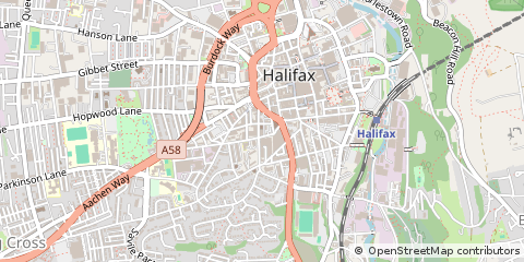 Map of Halifax, West Yorkshire