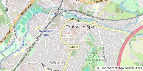 Map of Droitwich, Worcestershire