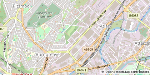 Map of Sheffield, South Yorkshire