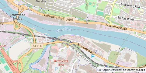 Map of Gateshead, Tyne and Wear