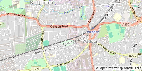 Map of Croydon, Surrey