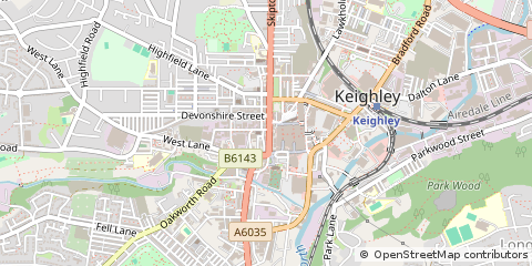 Map of Keighley, West Yorkshire