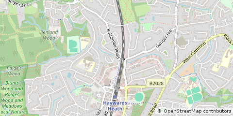Map of Haywards Heath, West Sussex