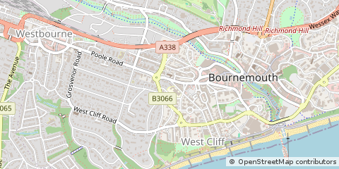 Map of Bournemouth, Dorset
