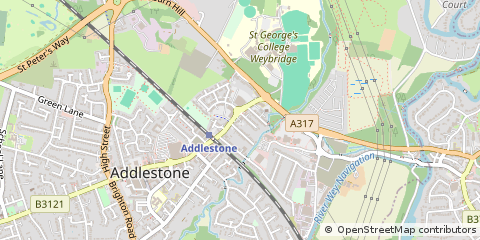 Map of Addlestone, Surrey