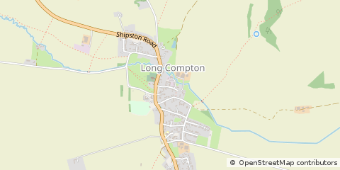 Map of Long Compton, Warwickshire
