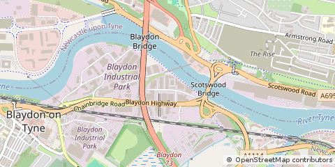 Map of Blaydon-on-Tyne, Tyne and Wear