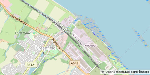 Map of Greenfield, Flintshire