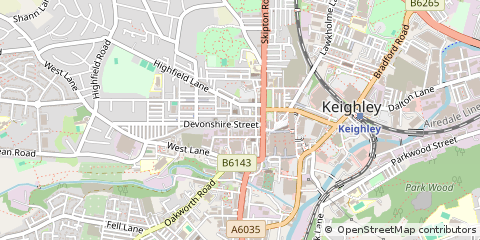 Map of Keighley, West Yorkshire