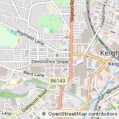 Map of Keighley, West Yorkshire