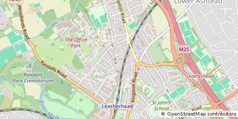 Map of Leatherhead, Surrey