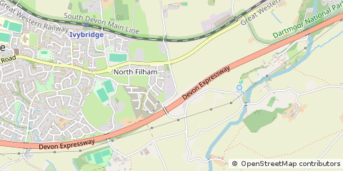 Map of Ivybridge, Devon