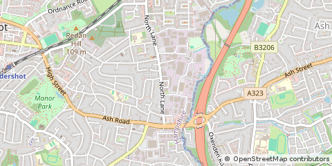 Map of Aldershot, Hampshire