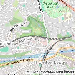 Map of Huddersfield, West Yorkshire