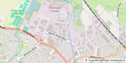 Map of Loughborough, Leicestershire
