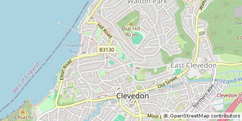 Map of Clevedon, North Somerset