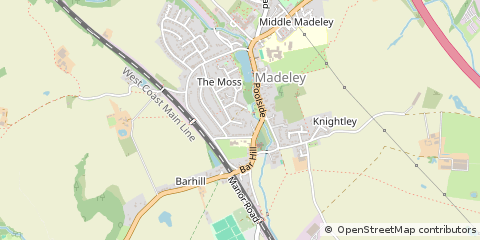 Map of Crewe, Staffordshire