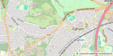 Map of Egham, Surrey