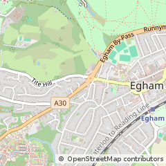Map of Egham, Surrey