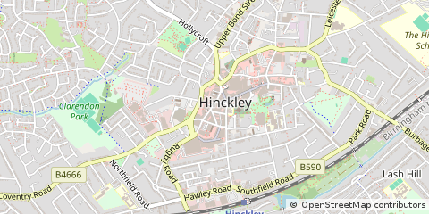 Map of Hinckley, Leicestershire