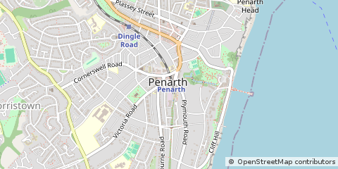 Map of Penarth, Vale of Glamorgan