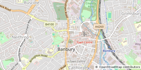 Map of Banbury, Oxfordshire