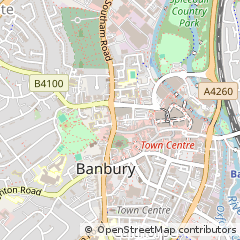 Map of Banbury, Oxfordshire