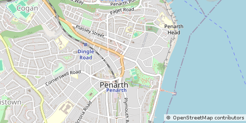 Map of Penarth, Vale of Glamorgan